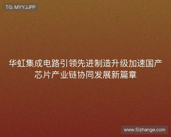 华虹集成电路引领先进制造升级加速国产芯片产业链协同发展新篇章